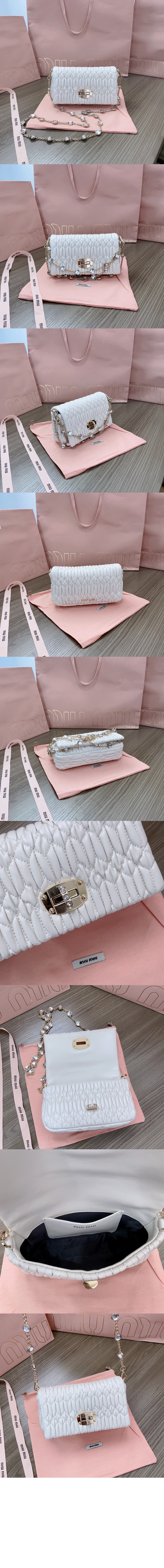 미러급레플리카사이트 | 명품레플리카 전문 쇼핑몰  | 하이퀄 - 미우 크리스털 나파 가죽 및 크리스털 미니백 5BP079 > 미우미우